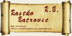 Rastko Batrović vizit kartica